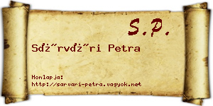 Sárvári Petra névjegykártya