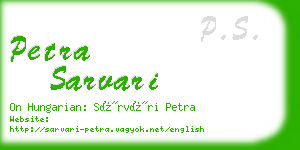 petra sarvari business card